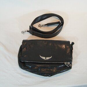 Zadig & Voltaire Stella Wings Black Leather Crossbody Bag